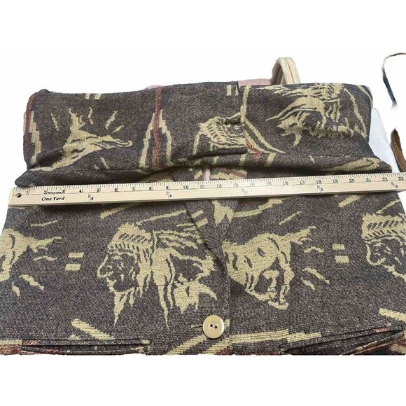 Vintage AB Sport Wool-Look Blazer Women’s 1X Southwest Horses Eagle - Picture 10 of 12